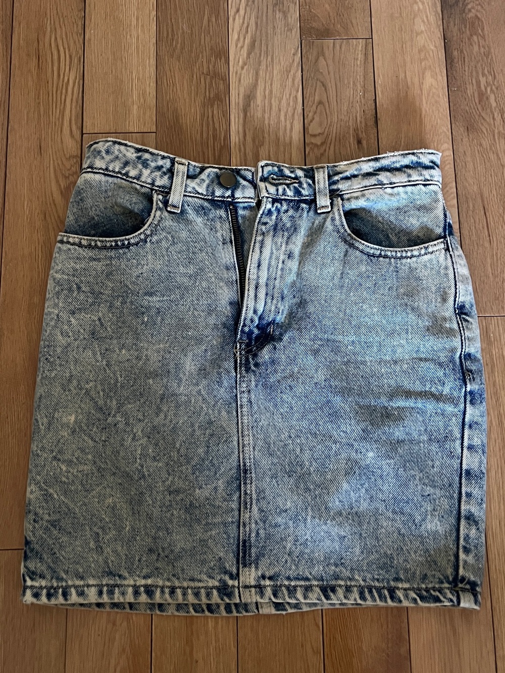American Apparel Faded Blue Denim Mini Skirt